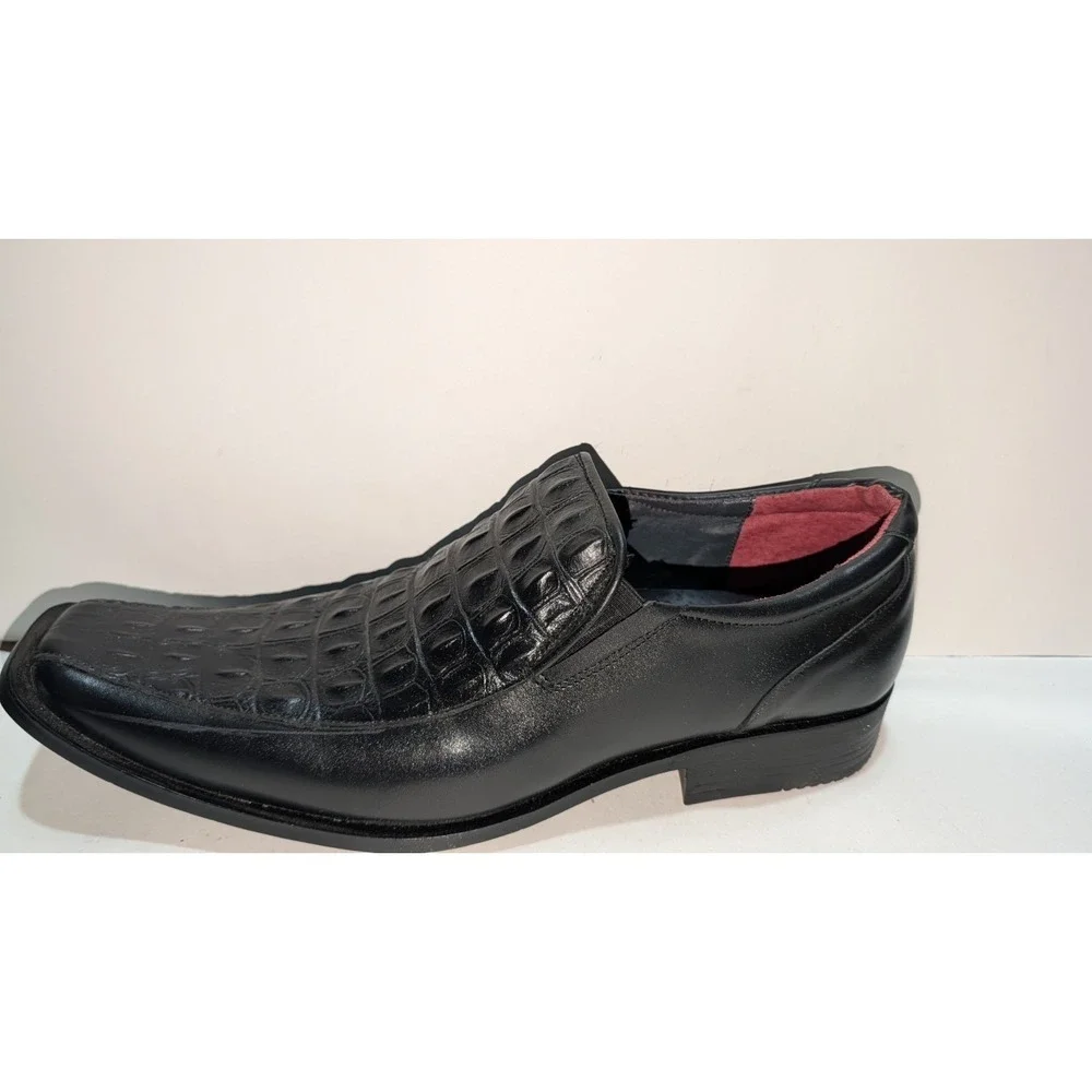 Lamasini Bull LEATHER Men's Loafer Dress Shoes Wedding Prom Formal 10 Black‎